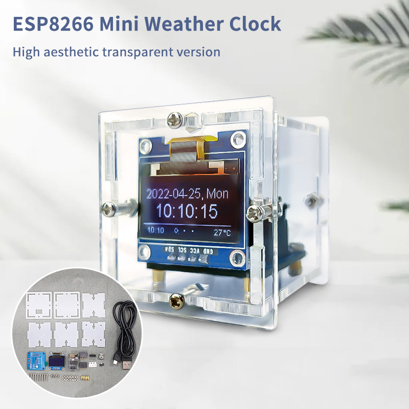 Diy Electronics Soldering Kit - Kit Jam Cuaca Mini ESP8266 Proyek