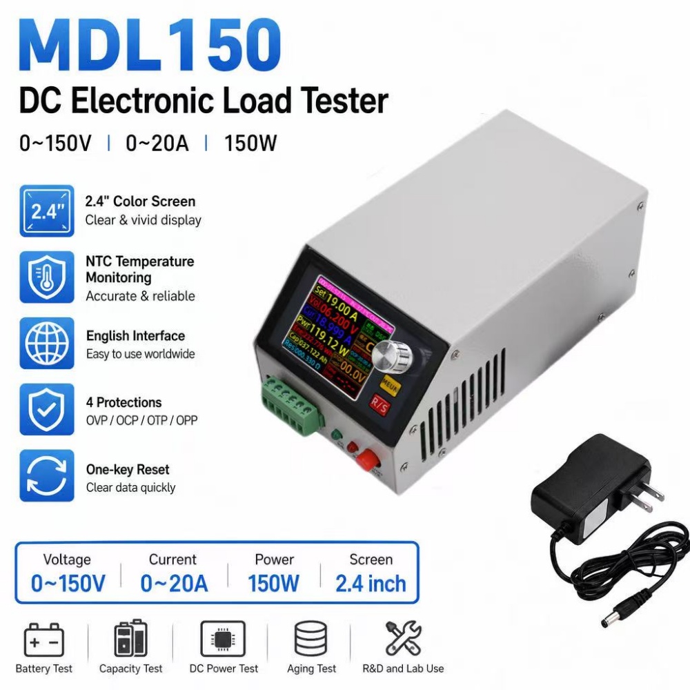 Diy Electronic Load - MDL150 DC 12V Layar Warna 2,4