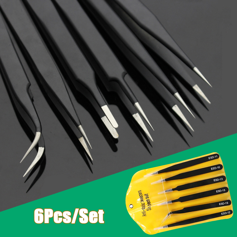 Diy Electronics Soldering Kit - 6 Buah Set Pinset Panjang Presisi