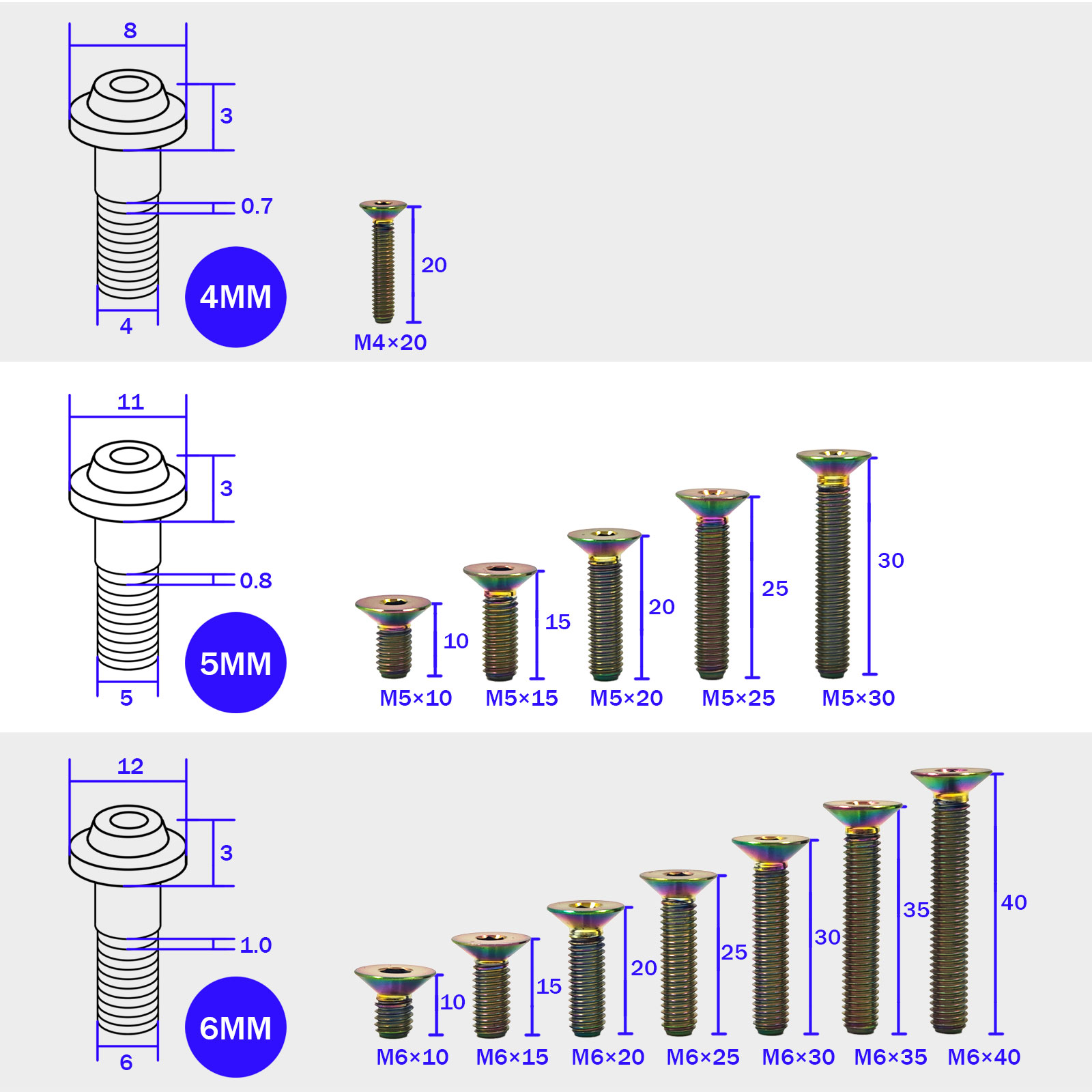 Baut Hex Countersunk Titanium, - Diy Motorcycle Electronics ulasan dan harga