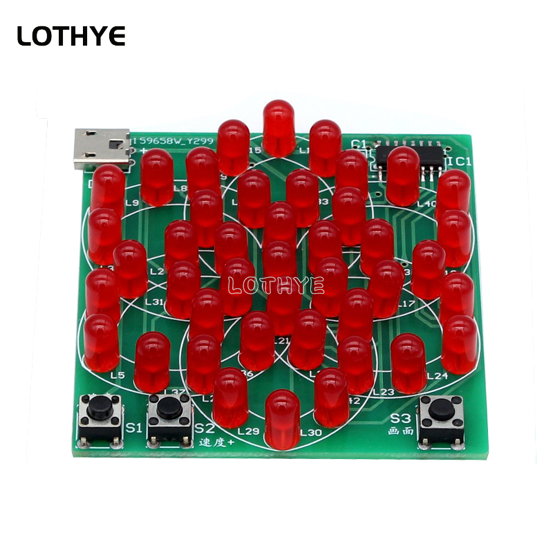 43 LED Multi gaya pola kincir  - Diy Electronics Soldering Kit ulasan dan harga