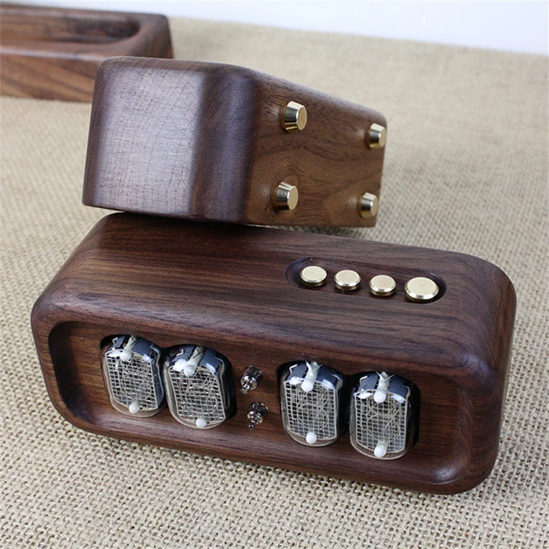 Jam Digital Kayu Solid Black W - Diy Electronics Table ulasan dan harga