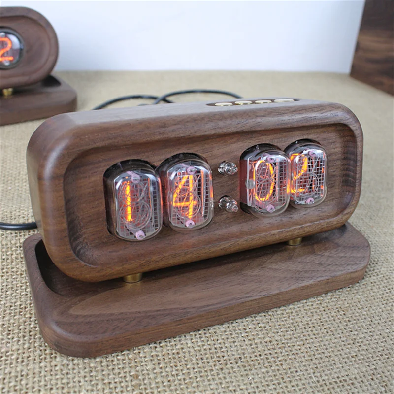 Jam Digital Kayu Solid Black W - Diy Electronics Table ulasan dan harga