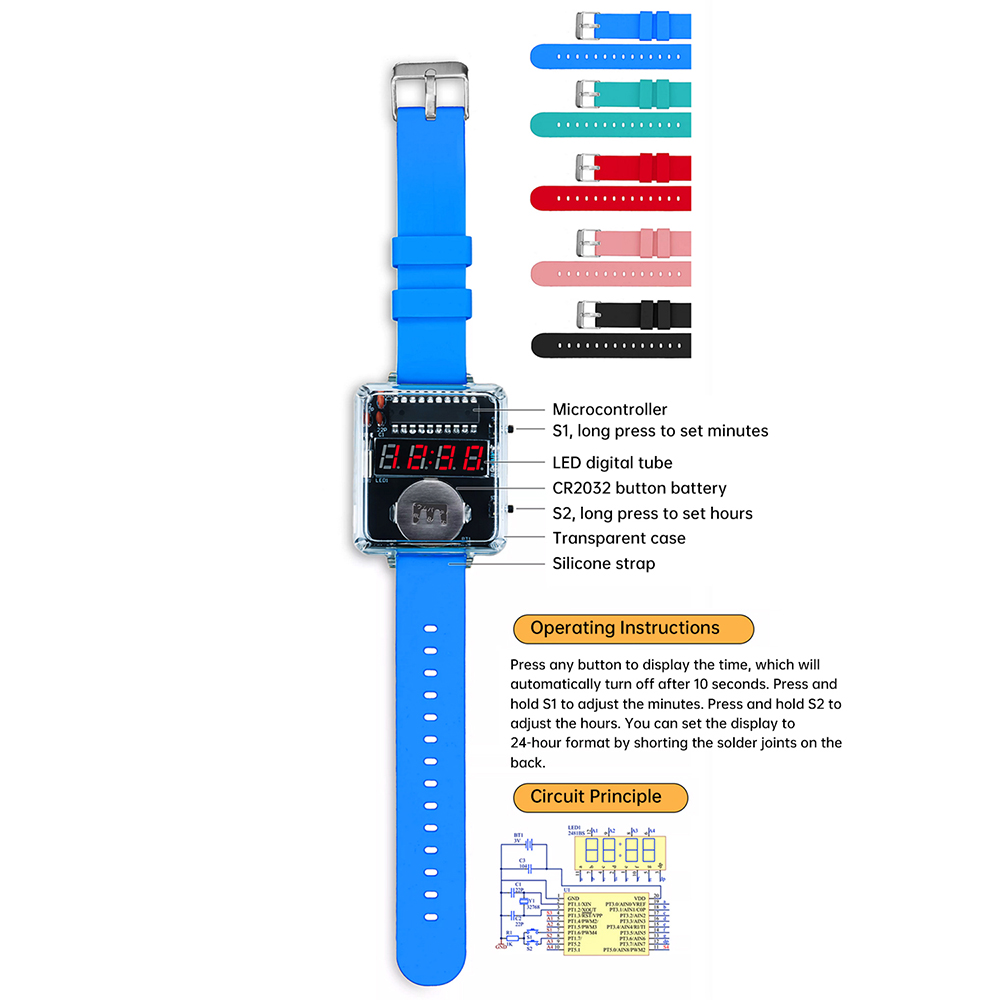Kit Jam Tangan Elektronik DIY  - Diy Box Electronics Mall ulasan dan harga
